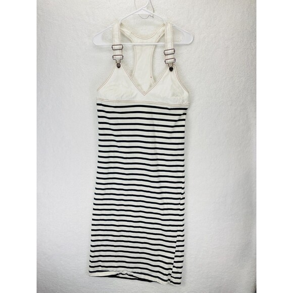Zara Dresses & Skirts - Zara Pinafore Stripe Midi Dress Womens Small Adjustable Wide Straps V-Neck
